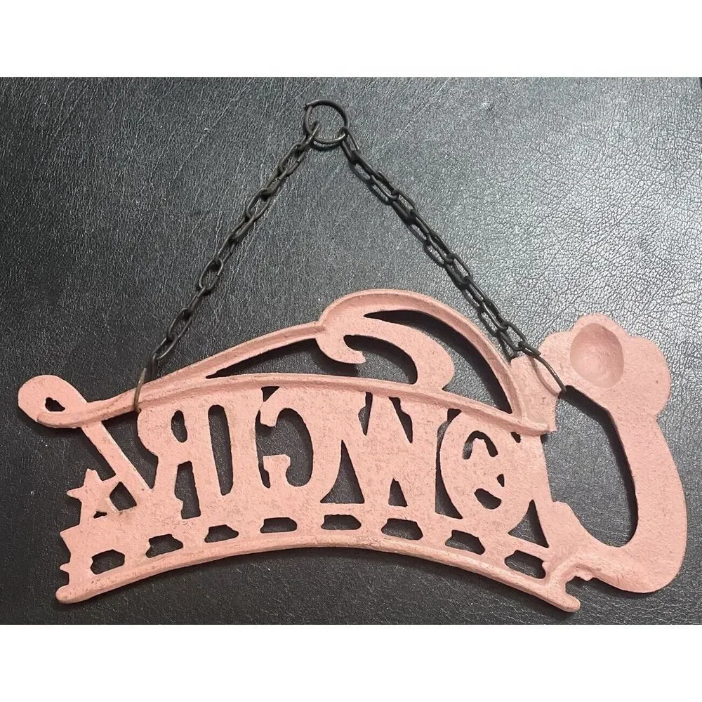 Cast Iron Metal ✨COWGIRL Pink Outdoor/Indoor‎ Wall Hanging Decor 11